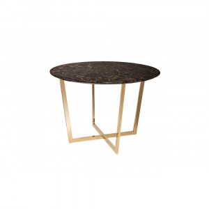 Стол обеденный круглый коричневый (искусственный мрамор) 33FS-DT3022-PG